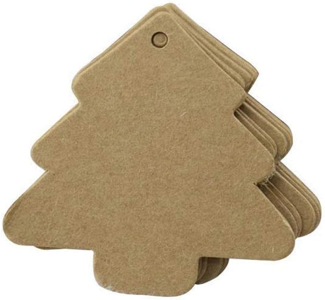 BinaryABC Christmas Tree Gift Tags,Paper Tags,Price Tags with String,DIY Kraft Blank Hang tag 150pcs - Image 2